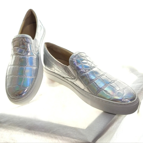 Cool Holographic Croc Embossed Slip On Shoes EUC ๐ - Picture 7 of 16